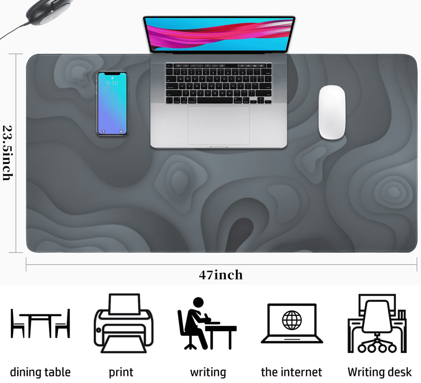 Black Topo Mousepad