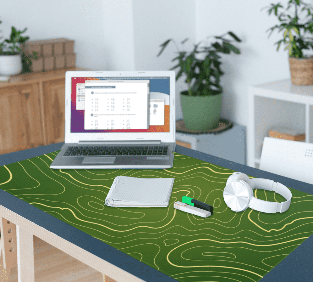Green and Yellow Topographic MousePad XXL