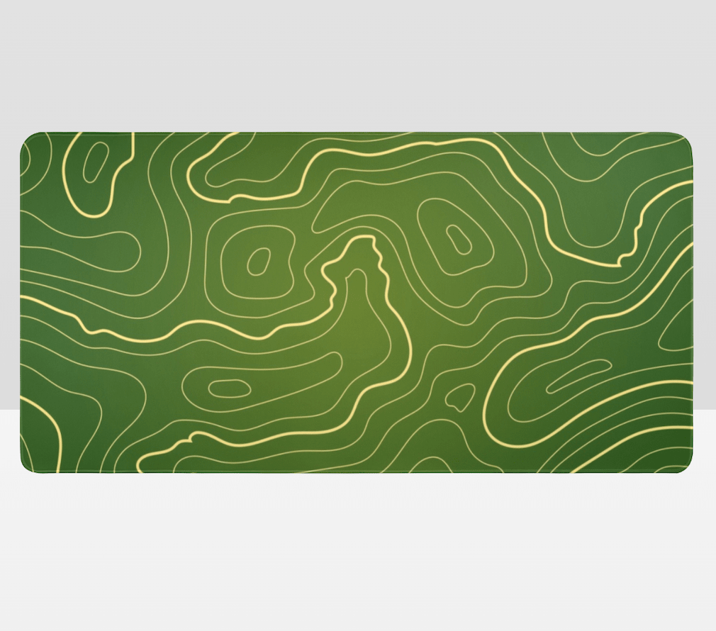 Green and Yellow Topographic MousePad XXL