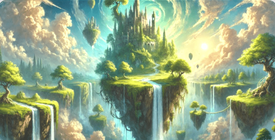 Mystical Floating Island Mousepad