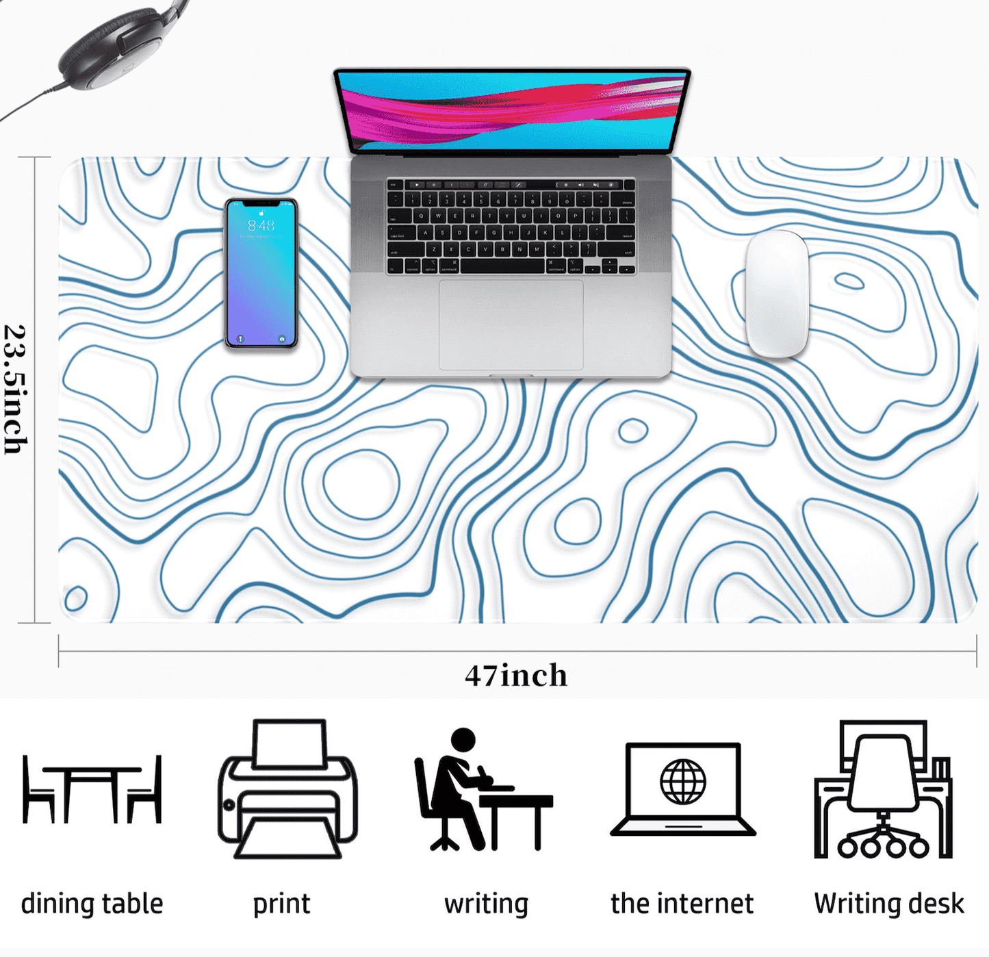 White Topo Mousepad