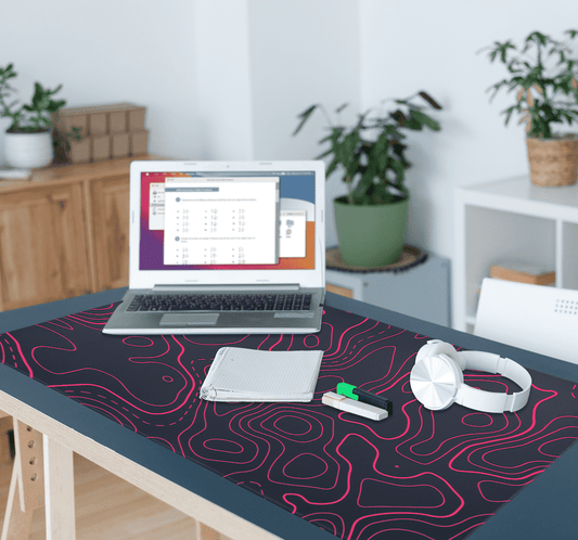 Black and Red Topographic Mousepad