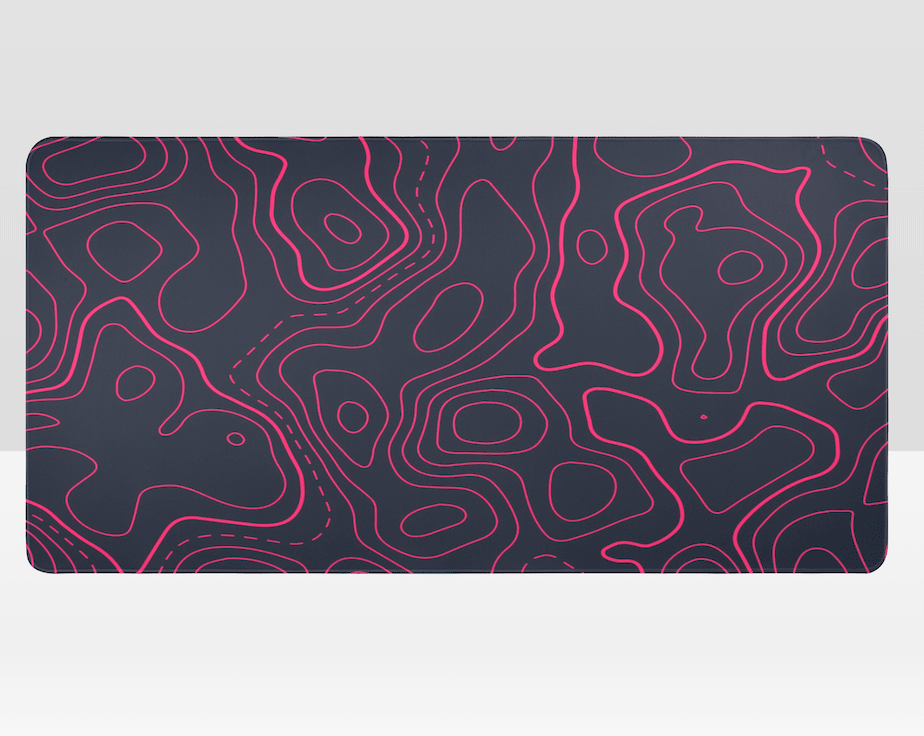 Black and Red Topographic Mousepad